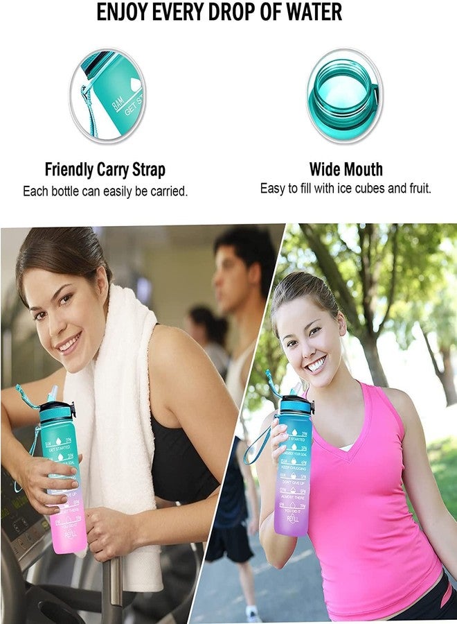 ISIRONA Silicone Water Bottle, 1 litre Motivational Time Marker, Leak Proof Durable BPA-Free Non-Toxic Water Bottle for Office, Gym & School multicolored-(MULTI-COLOR) - Image 5